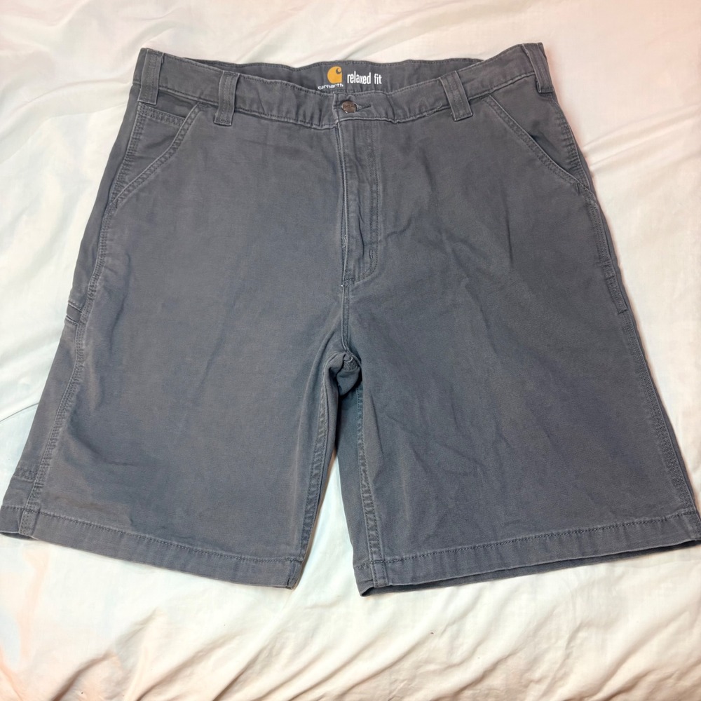 Carhartt Relaxed Fit‎ Canvas Work Shorts Gray Mens 38 102514-039 Utility Pocket